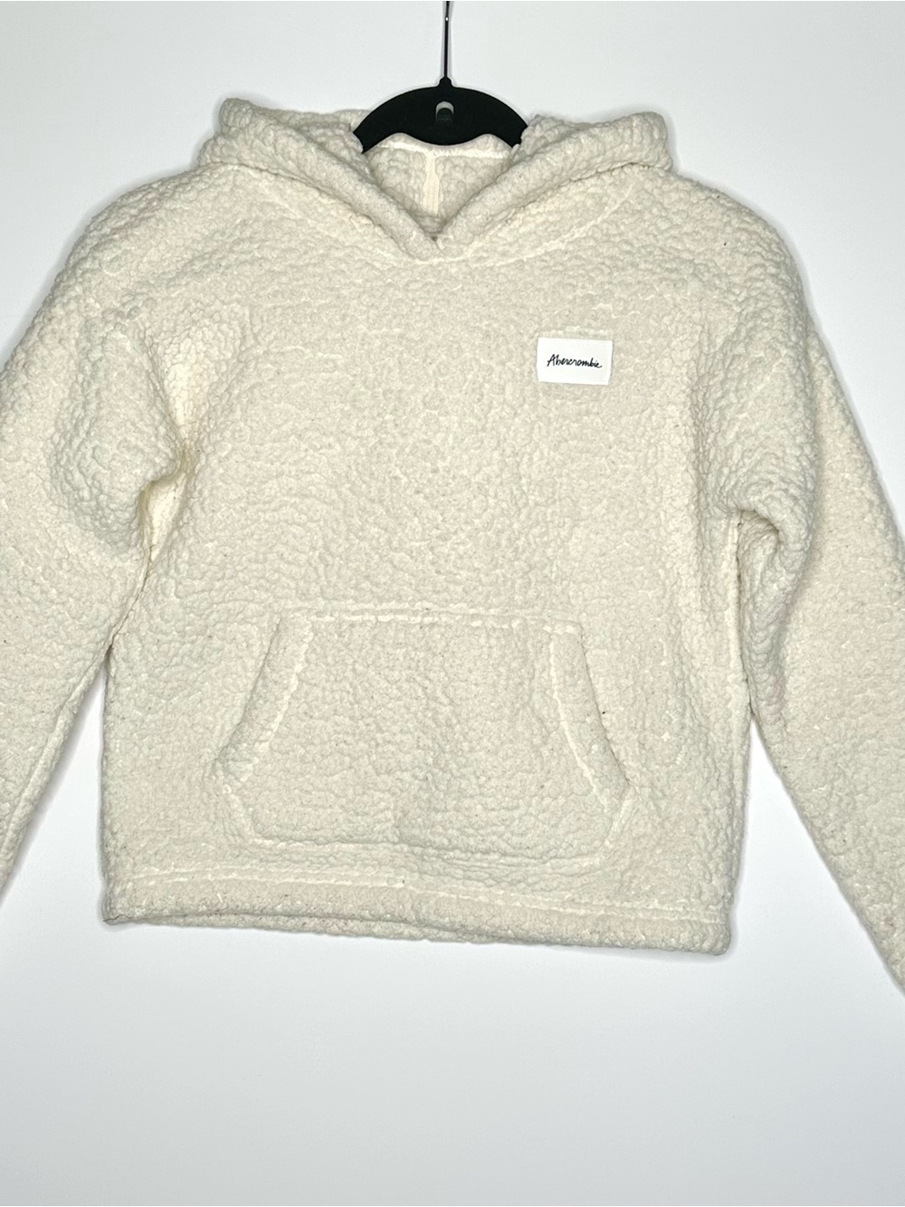 Abercrombie Kids Cream Sherpa Puffer Hoodie Sz 11/12
